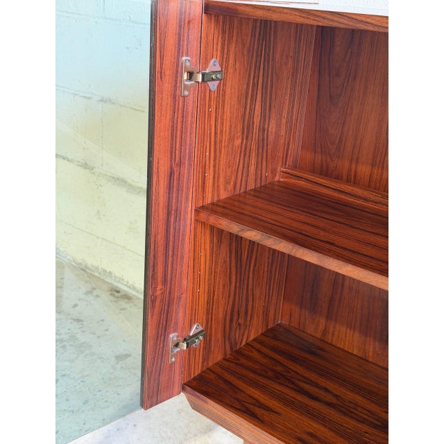 Rosewood Cabinet With Smoked Glass Doors and Built in Lamp Denmark 1960s For Sale In Los Angeles - Image 6 of 10