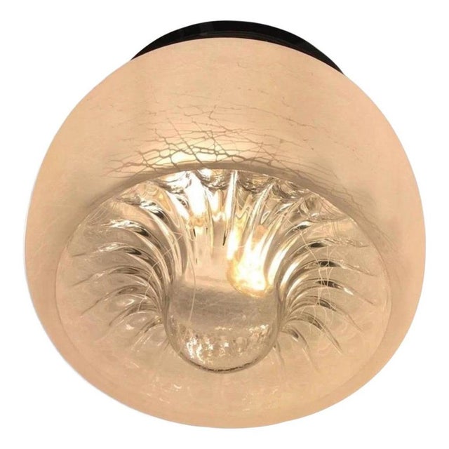 Glass Vintage Ceiling Light in Glass Murano with Chrome Structure, Italy, 1970 For Sale - Image 7 of 7