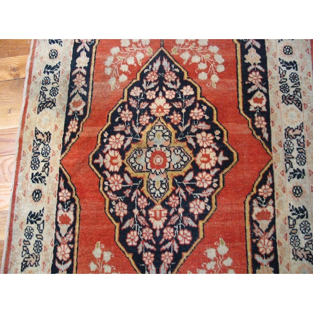 Rustic 1890s Red Medallion Rustic Antique Persian Tabriz Rug 2'2" X 4'0" Knotted Wool Carpet For Sale - Image 3 of 7