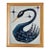 Tatiana Duperault Black Swan Original Oil Painting, Mid-Century Style, Teak Wood Frame For Sale