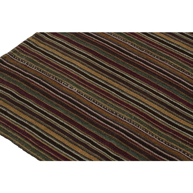 1950s Vintage Shahsavan Tribal Persian Kilim Rug With Stripes For Sale In New York - Image 6 of 7
