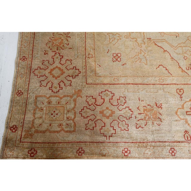 Textile Antique Turkish Oushak Rug For Sale - Image 7 of 8