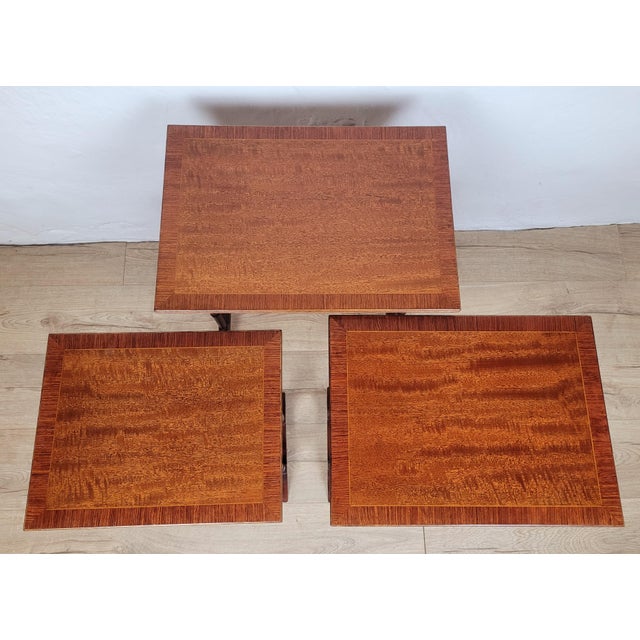 Victorian Nesting Tables in Mahogany, 1880, Set of 3 For Sale - Image 6 of 18