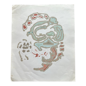 1980’s Original Abstract Expressionist Geometric Painting / Drawing