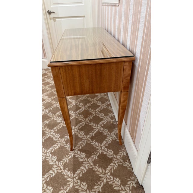 1930s Art Deco–Federal Style Desk by Northern Furniture Company With Matching Upholstered Stool - Set of 2 For Sale - Image 4 of 11