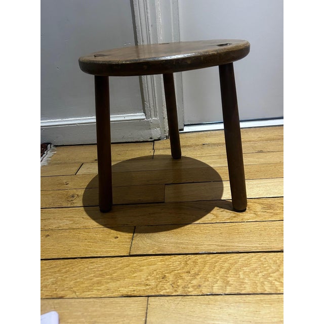 Brown Scandinavian Brutalist Stool, 1950s For Sale - Image 8 of 10