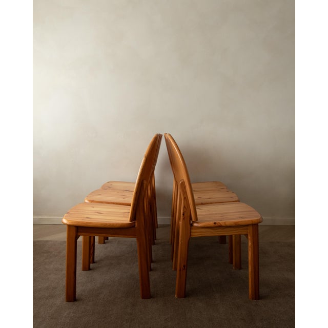 1970s Scandinavian Brutalist Pine Dining Chairs, 1970s, Set of 6 For Sale - Image 5 of 18