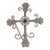 Artisan Crafted Fleur De Lis Cross Brooch Pendant in 925 Sterling Silver For Sale