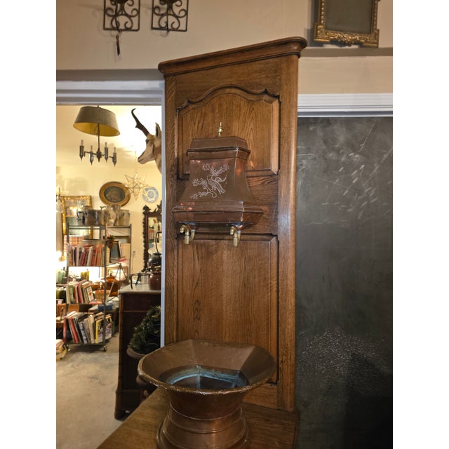 Copper Antique Copper Lavabo With Cabinet For Sale - Image 8 of 18