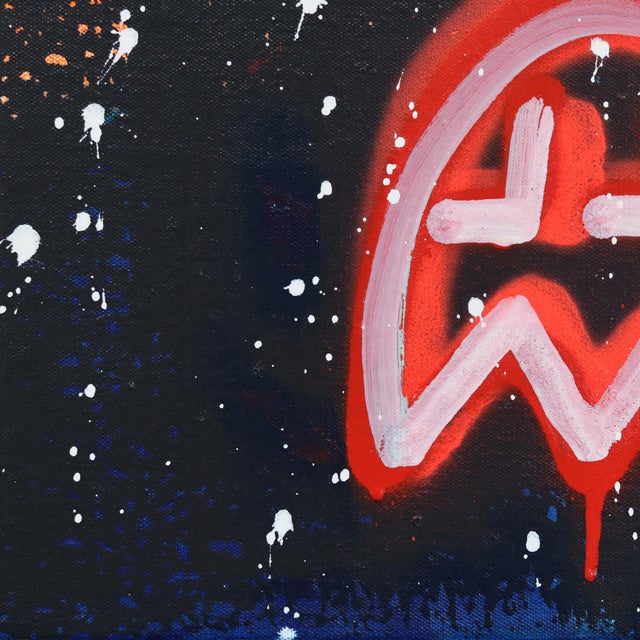 City Nights - Retro Pacman Inspired Mixed Media Graffiti Artwork on Canvas by Amber Goldhammer For Sale In Los Angeles - Image 6 of 9