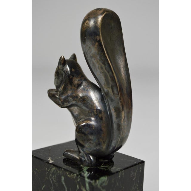 Art Deco Squirrel Bookends in Silvered Bronze by Marcel Guillemard, 1920s, Set of 2 For Sale - Image 14 of 18
