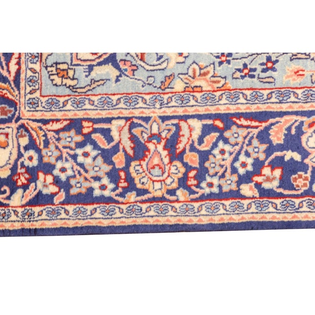 Semi-Antique Hand-Knotted Persian Kashan Rug 4'3" X 6'9" For Sale - Image 13 of 16