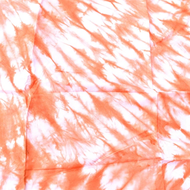 Early 20th Century Early 20th Century Yoruba Tie Dyed Orange Textile Nigeria 62x47 inch For Sale - Image 5 of 7