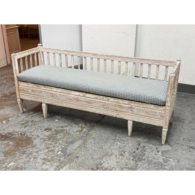 Neoclassical 19th Century Neoclassical Gustavian Bench For Sale - Image 3 of 12