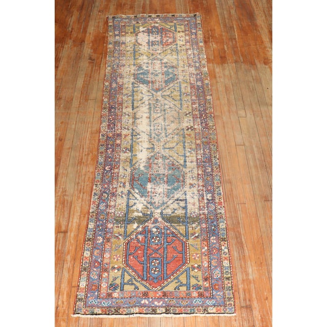 Persian Early 20th Century Worn Distressed Zabihi Collection Tribal Persian Runner - 2'9" x 10'7" For Sale - Image 3 of 7