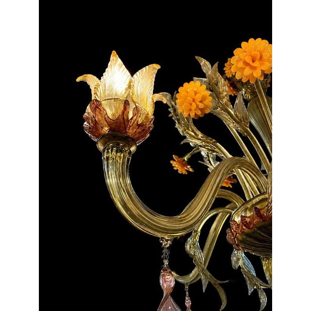 Murano Glass Chandelier, 1950s For Sale - Image 4 of 18