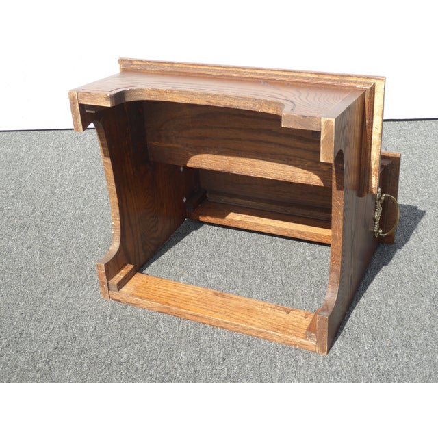 Vintage French Country Wood Two Step Bed Side Step Stool Bedroom