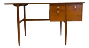 1970s Vintage Mid Century Modern Walnut Desk in Style of Drexel Declaration by Kipp Stewart