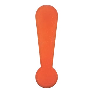1960s Rustic Neon Orange "!" Sign Beveled Letter - Exclamation For Sale