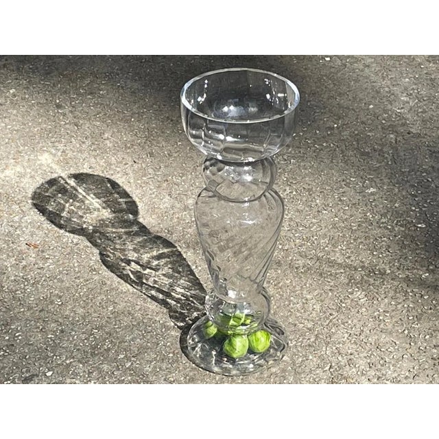 Grand 20" Studio Nova Crystal Glass Pedestal Vase/Candle Holder For Sale In Atlanta - Image 6 of 6