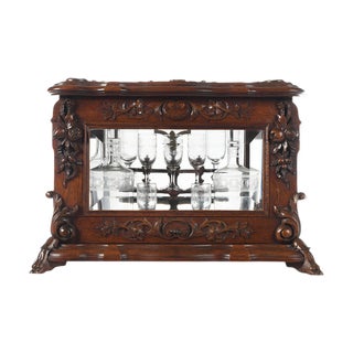 Carved Wooden Liquor Buffet, 1920s For Sale