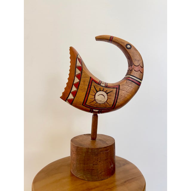 Modernist Hand-Carved Wood Sculpture, Mid-20th Century For Sale - Image 4 of 7