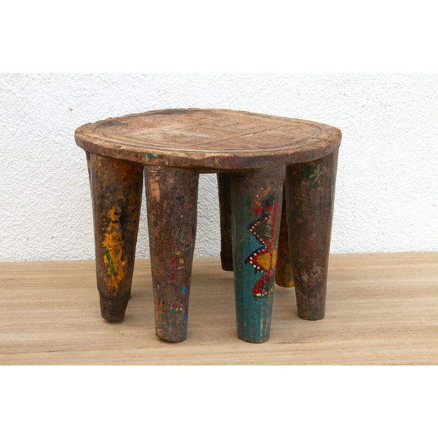 Wood Antique Spider Carved Nupe Stool For Sale - Image 7 of 11