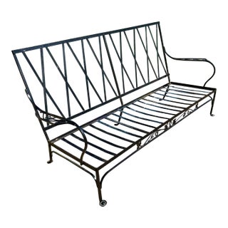 Vintage Salterini Scrolling Leaves Iron Sofa For Sale