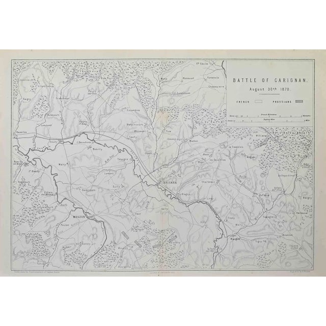 Battle of Carignan Lithograph by R. Walker, 1872 For Sale
