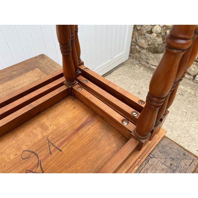 Vintage Rustic Cherry Wood Nesting Tables, 1950, Set of 3 For Sale - Image 9 of 18