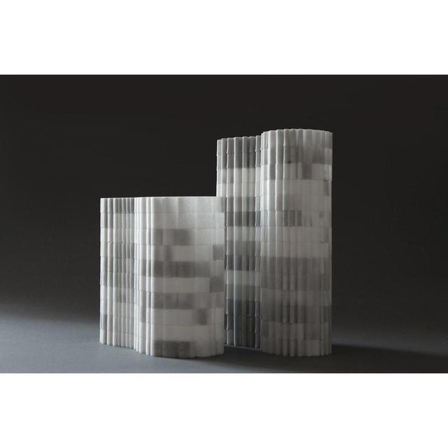 Stone Stripes B2 Decorative Vase in Honed Striato Olimpico Marble by Bufalini Marmi For Sale - Image 7 of 8