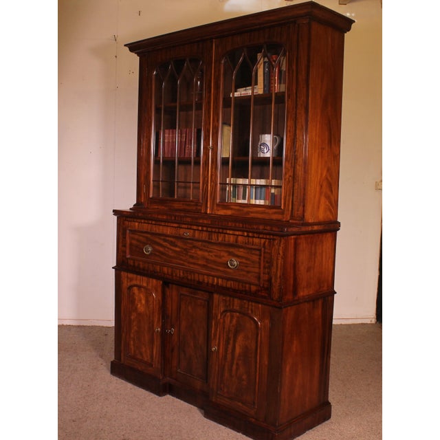 Mahogany Display Cabinet with Secretary Desk, 1800s For Sale - Image 11 of 14