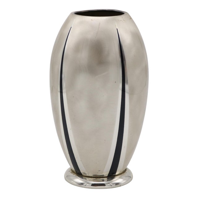 Art Deco Period WMF Ikora Metal Vase Germany 1930 For Sale