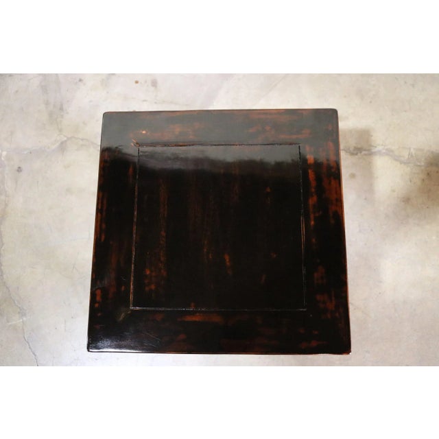 Chinese Late 20th Century Black Lacquer Stool For Sale - Image 3 of 7