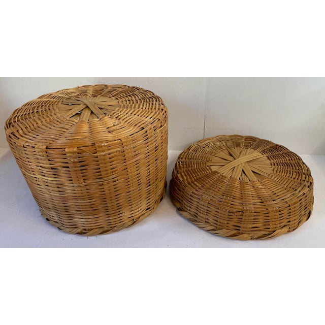 Wood Vintage Chinese Lidded Basket For Sale - Image 7 of 8