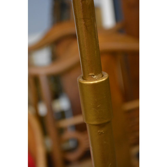Brass Pair Vintage Adjustable Gold Painted Wrought Iron / Metal Floor Candelabra's - 7 Holders in Each For Sale - Image 8 of 18