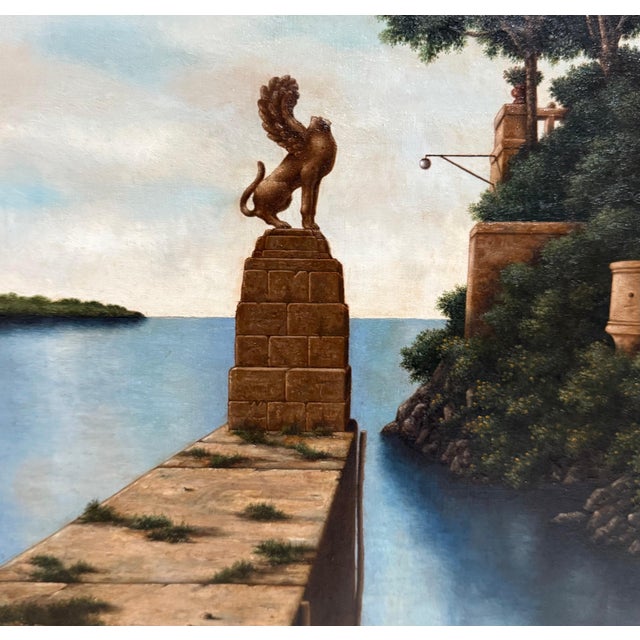 Lionel Kalish, Surrealist Oil Painting Magical Realism Lionel Kalish Italian Home Fantasy Scene, c.1980 For Sale - Image 15 of 15