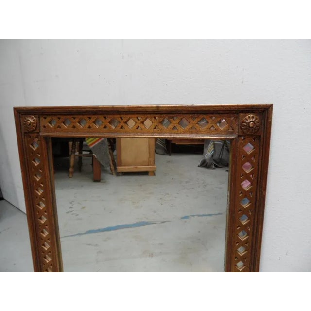 1950s Vintage Rectangular Gilded Mirror, 1950s For Sale - Image 5 of 8