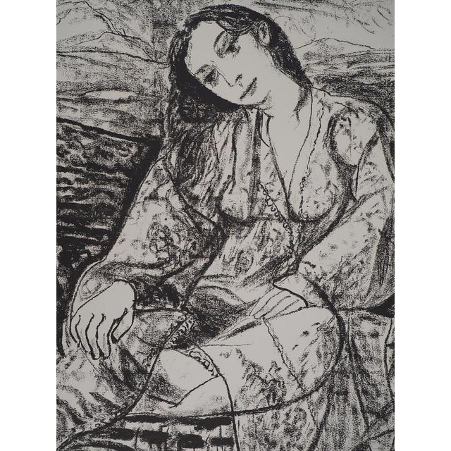 Leopoldo PRESAS (1915-2009) Romantic Young Woman Original lithograph Signed in pencil On Arches wove paper, 53 x 74 cm...