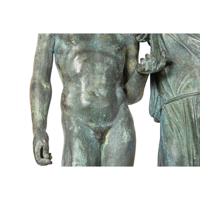 Italian Grand Tour Antique Bronze Sculpture “Orestes and Electra” Ca. 1880 For Sale - Image 10 of 18