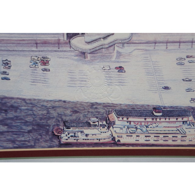Late 20th Century Steve Ford Signed Riverfront Stadium Cincinnati Reds Bengals Lithograph 33" For Sale - Image 12 of 13
