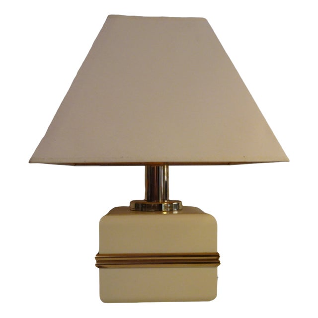Ivory Colored Epoxy Cube Table Lamp from Bicchielli Italy For Sale