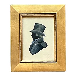 Vintage Silhouette Portrait in Gilt Frame For Sale