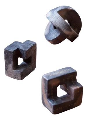 Geometrical Stoneware Scultptures, Set of 3