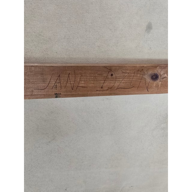 Sky Blue 1960s Vintage Mid Century Abstract Pollock Style Oil Drip Painting For Sale - Image 8 of 9