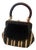 A 1950s Roberta Di Camerino Style Brown and Beige Velvet Italian Top Handle Bag For Sale