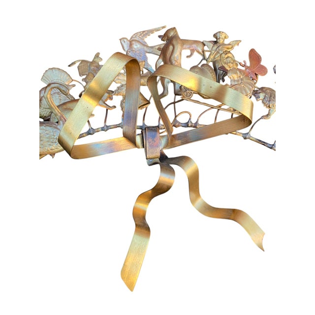 Late 20th Century Large Petites Choses All-Seasons Brass Wreath Dresden Easter Christmas Halloween Etc. For Sale In San Francisco - Image 6 of 17