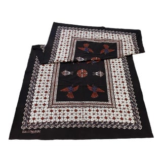 1970s Batik Fabric - Black with Red Birds - Rara Djonggrang For Sale