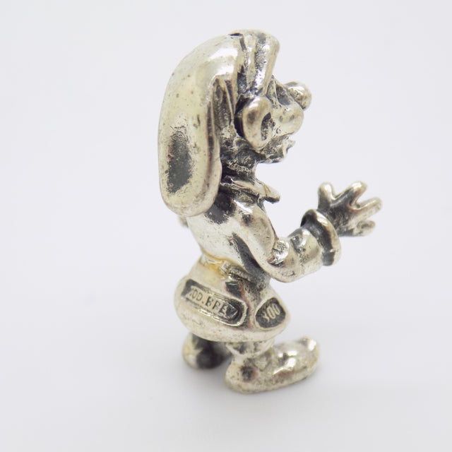 Vintage Italian Handmade Genuine Silver Garden Gnome Solid Dollhouse Miniature For Sale - Image 6 of 11