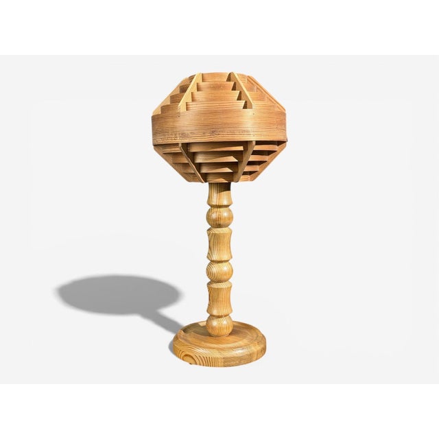 Hans-Agne Jakobsson, Table Lamp, Pine, Sweden, 1970s For Sale - Image 4 of 9